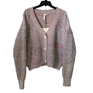 Grace+Karma Womens Large Multicolor Knit Button-Up Cardigan Sweater New